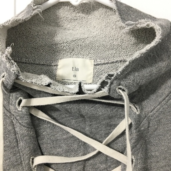 Anthropologie T-La Laced-up S/S Sweatshirt - Picture 2 of 5